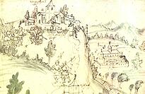 Das Bild aus der Murer-Chronik (um 1525) zeigt aufständische Bauern bei Rappertsweiler bei Tettnang.