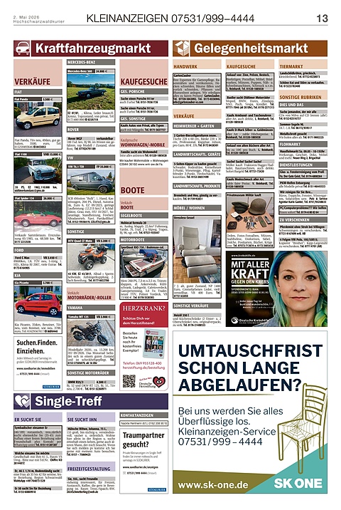 Kleinanzeigen 07531999-4444