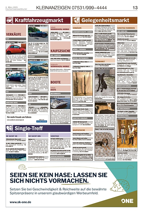 Kleinanzeigen 07531999-4444