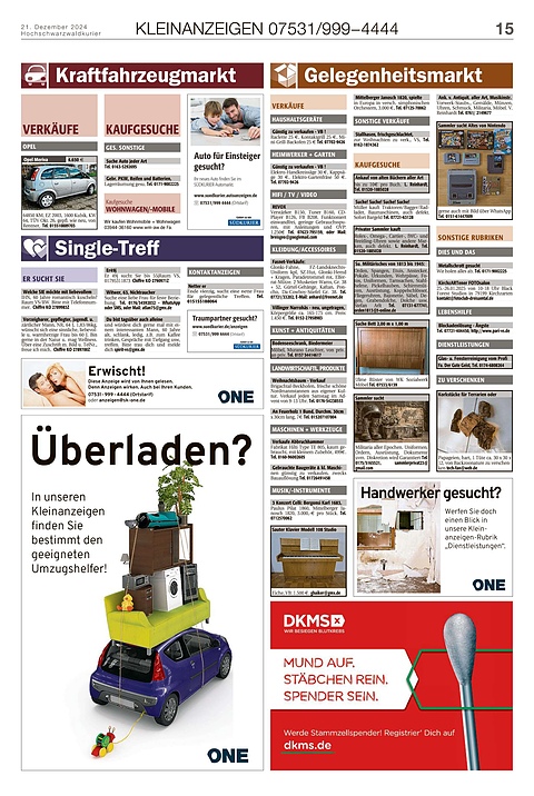 Kleinanzeigen 07531999-4444