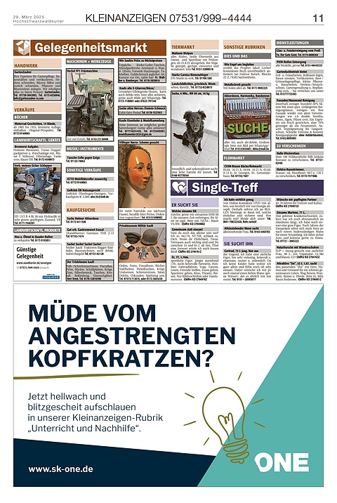 Kleinanzeigen 07531999-4444