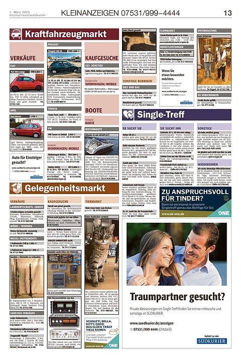 Kleinanzeigen 07531999-4444