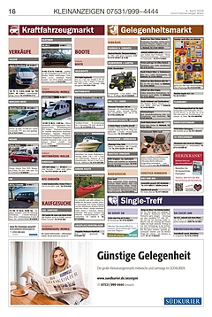 Kleinanzeigen 07531999-4444