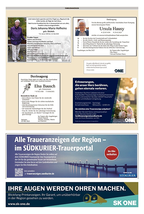 Familienanzeigen