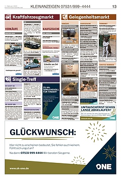 Kleinanzeigen 07531999-4444
