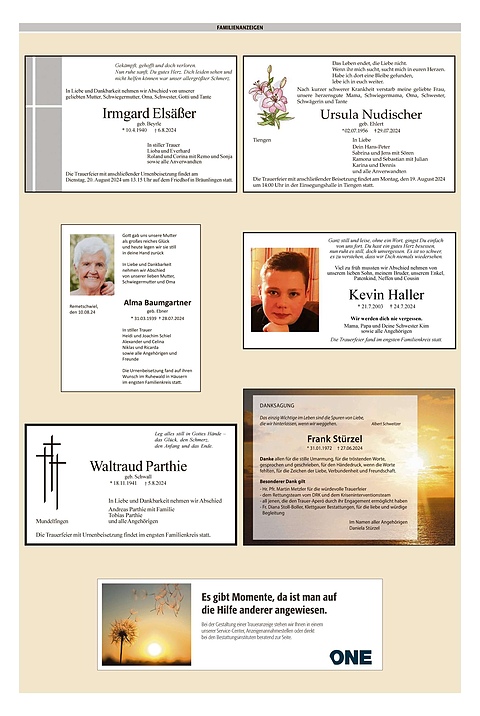 Familienanzeigen