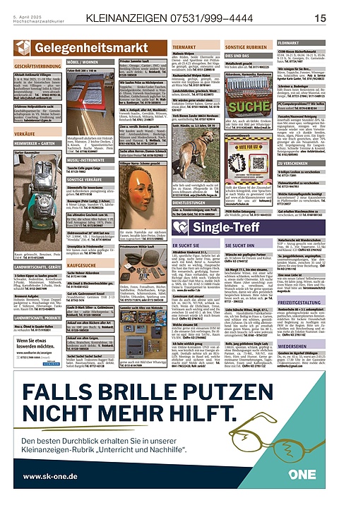 Kleinanzeigen 07531999-4444